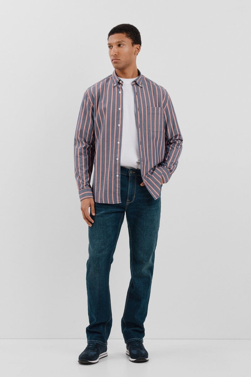 Cortefiel Camisa popelín rayas Precio ultrabajo