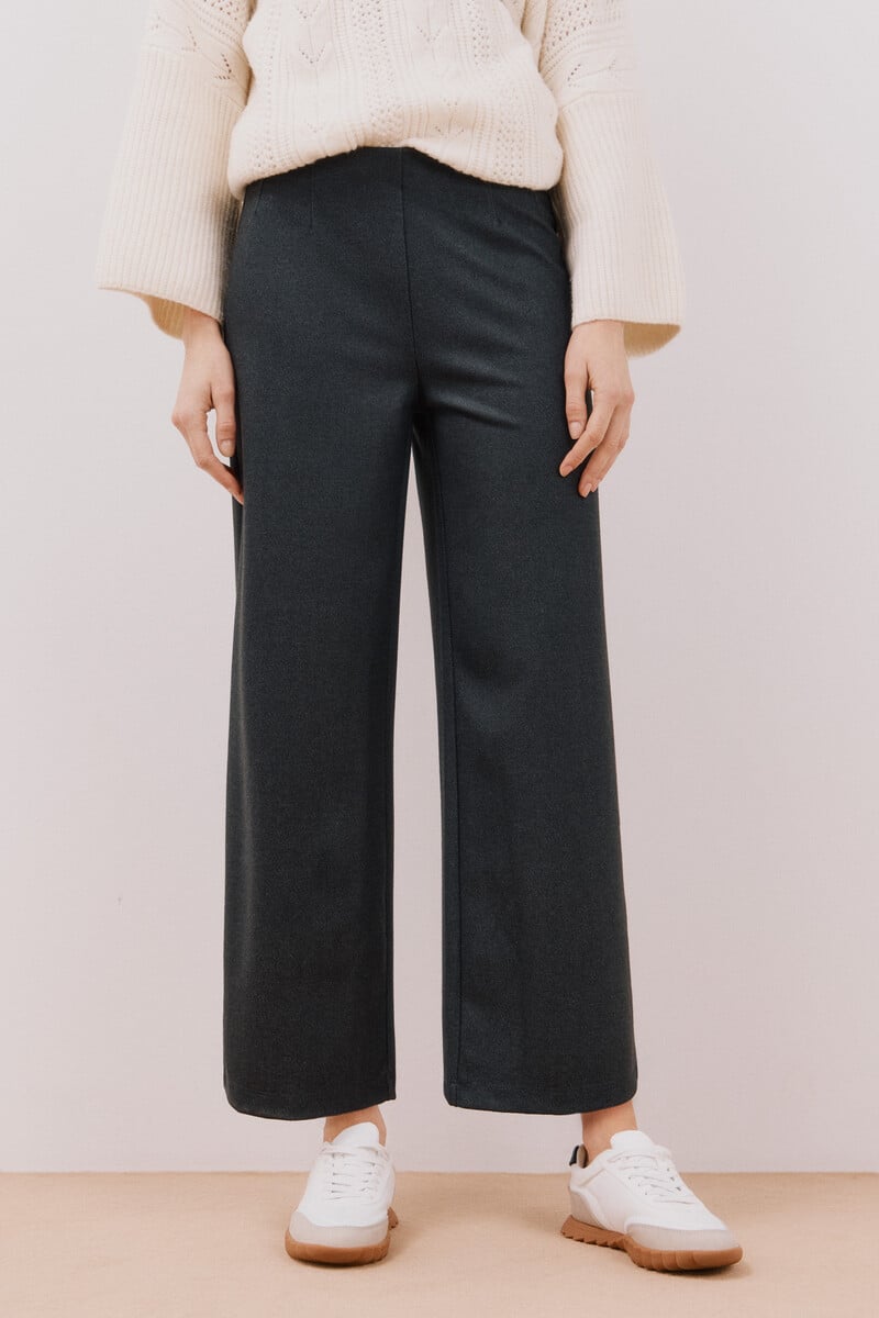 Cortefiel Pantalón palazzo de punto En oferta