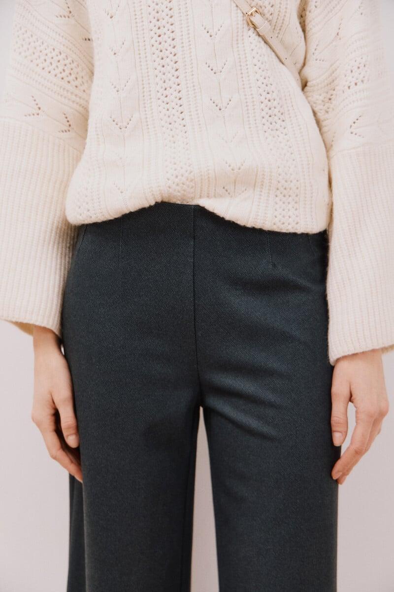 Cortefiel Pantalón palazzo de punto En oferta