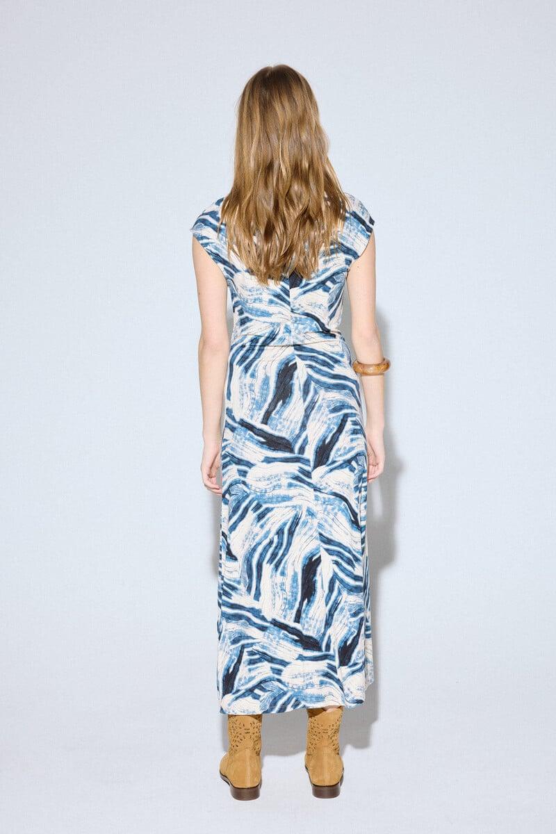 Cortefiel Vestido estampado drapeado Tienda