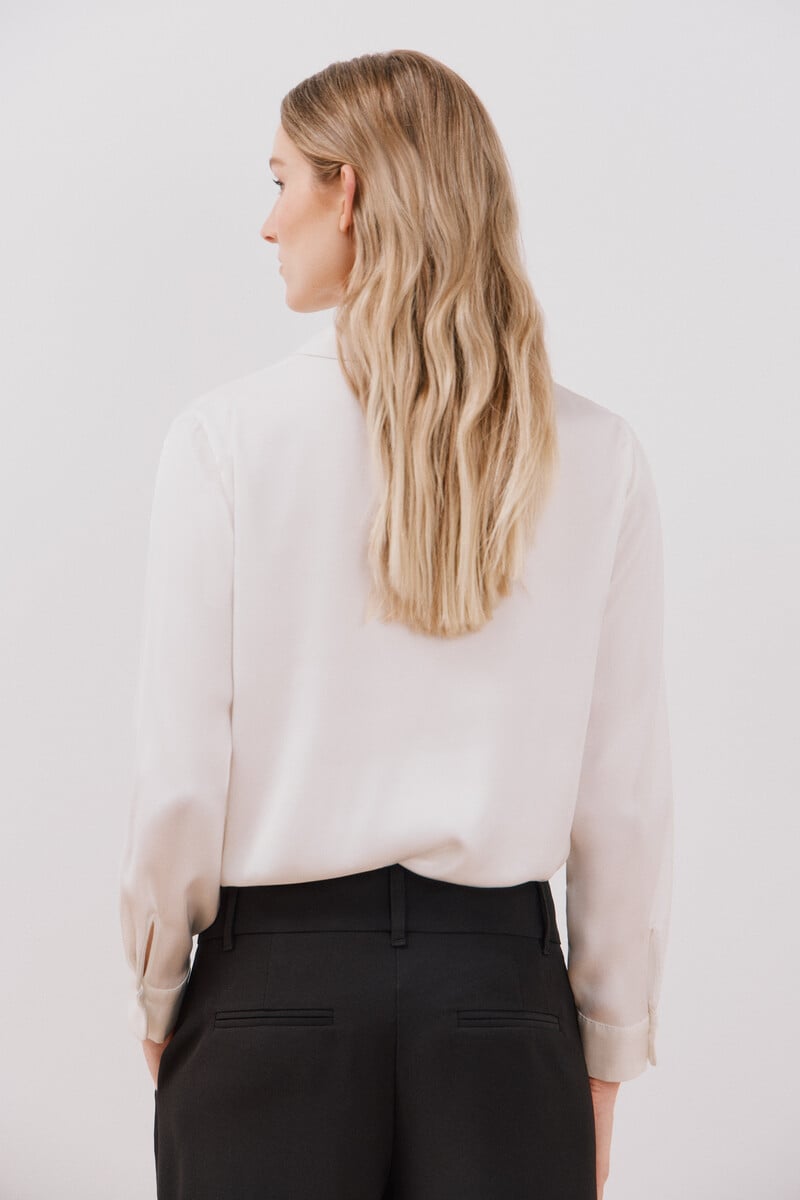 Cortefiel Blusa satinada manga larga Grandes descuentos