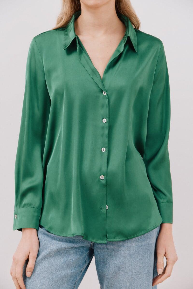 Cortefiel Blusa satinada manga larga En línea