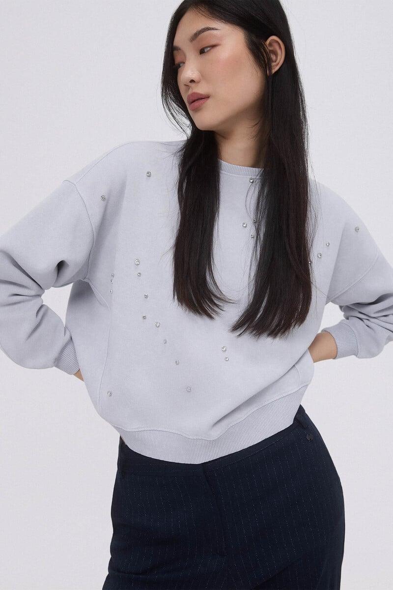 Cortefiel Sudadera lisa pedrería Ventas relámpago