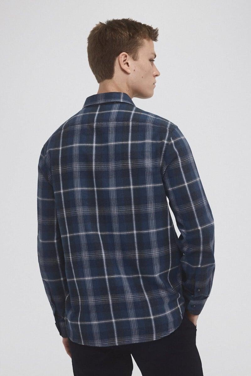 Cortefiel Camisa twill cuadros cashmere touch Descuento