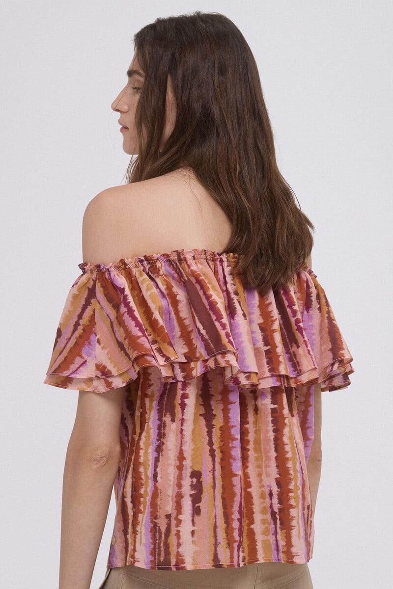 Cortefiel Top off shoulders estampado Tienda
