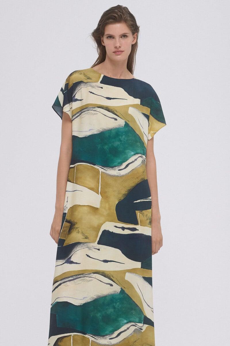 Cortefiel Vestido tunica estampado Liquidación