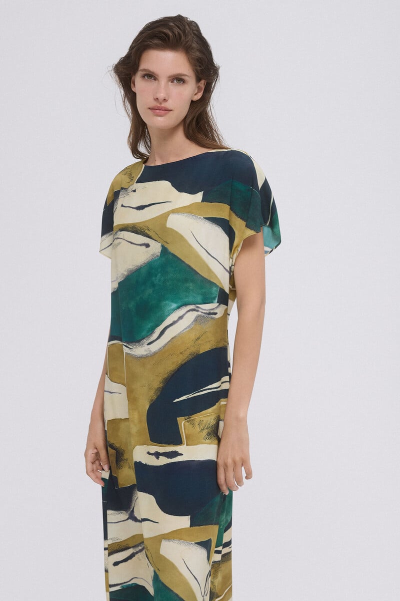 Cortefiel Vestido tunica estampado Liquidación