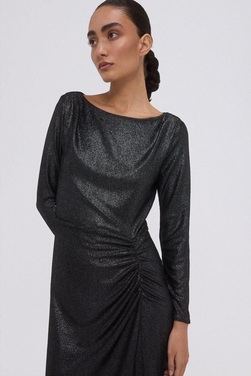 Cortefiel Vestido plateado de punto Rebajas top