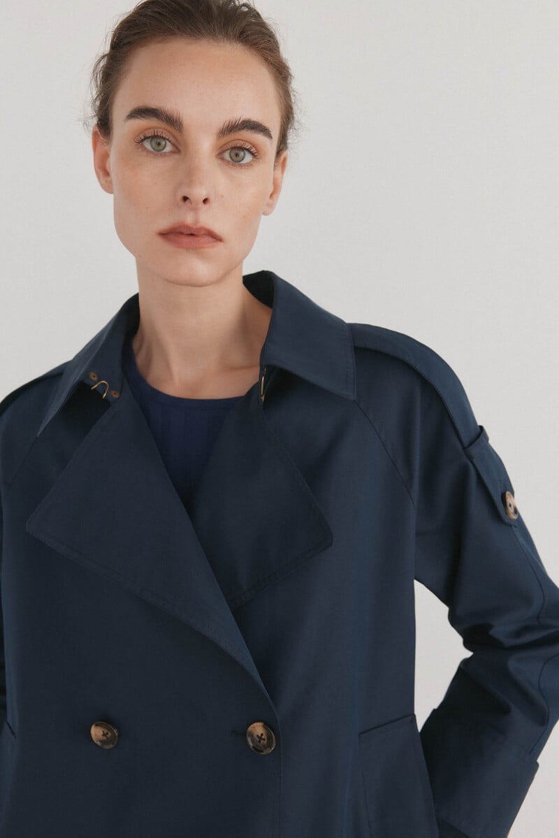 Cortefiel Gabardina corta lisa Tienda de fábrica