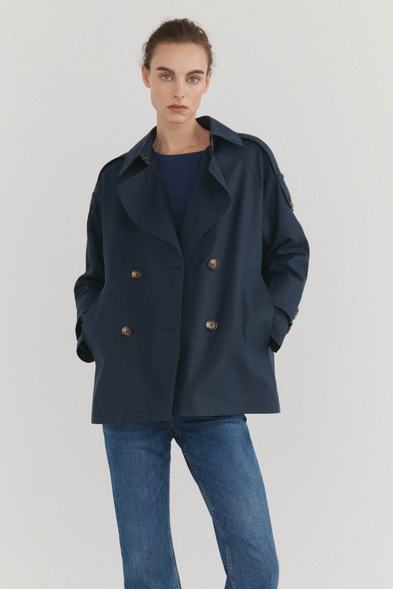 Cortefiel Gabardina corta lisa Tienda de fábrica