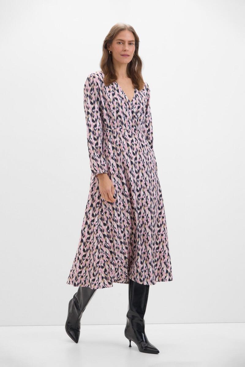 Cortefiel Vestido largo estampado geométrico Rebajas de fin de temporada