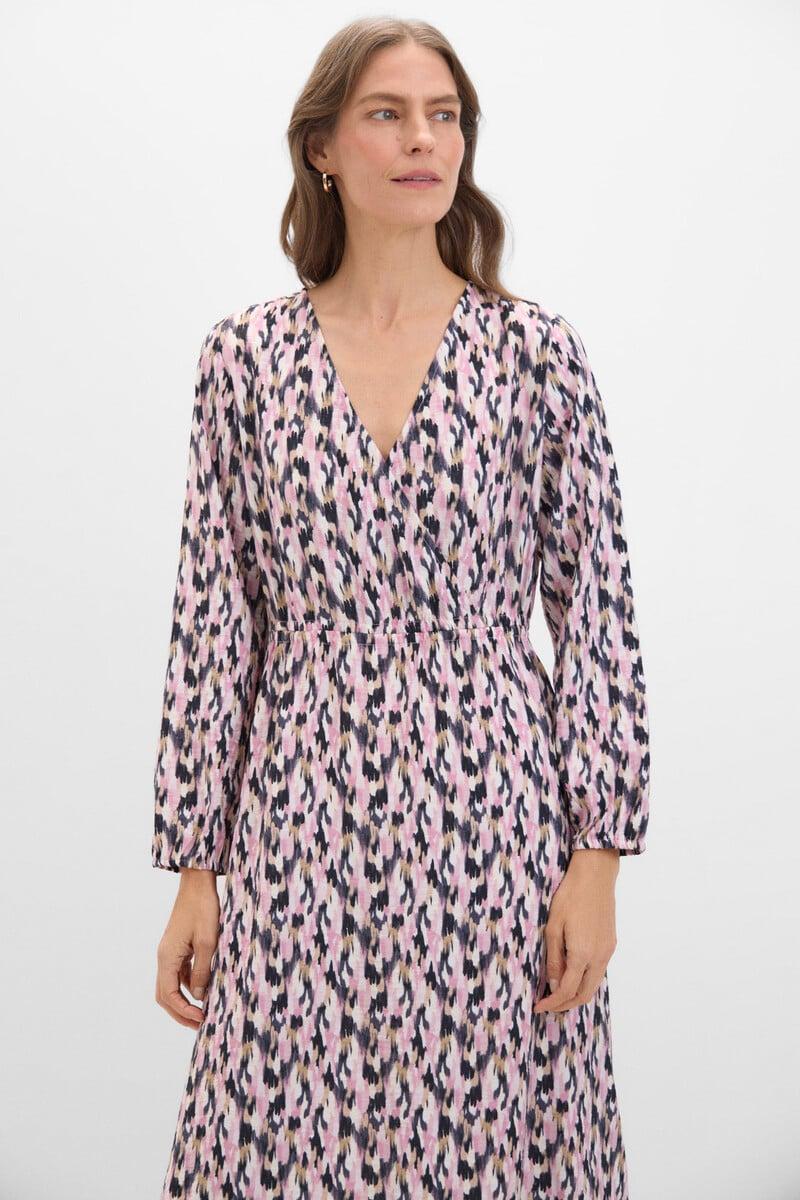 Cortefiel Vestido largo estampado geométrico Rebajas de fin de temporada