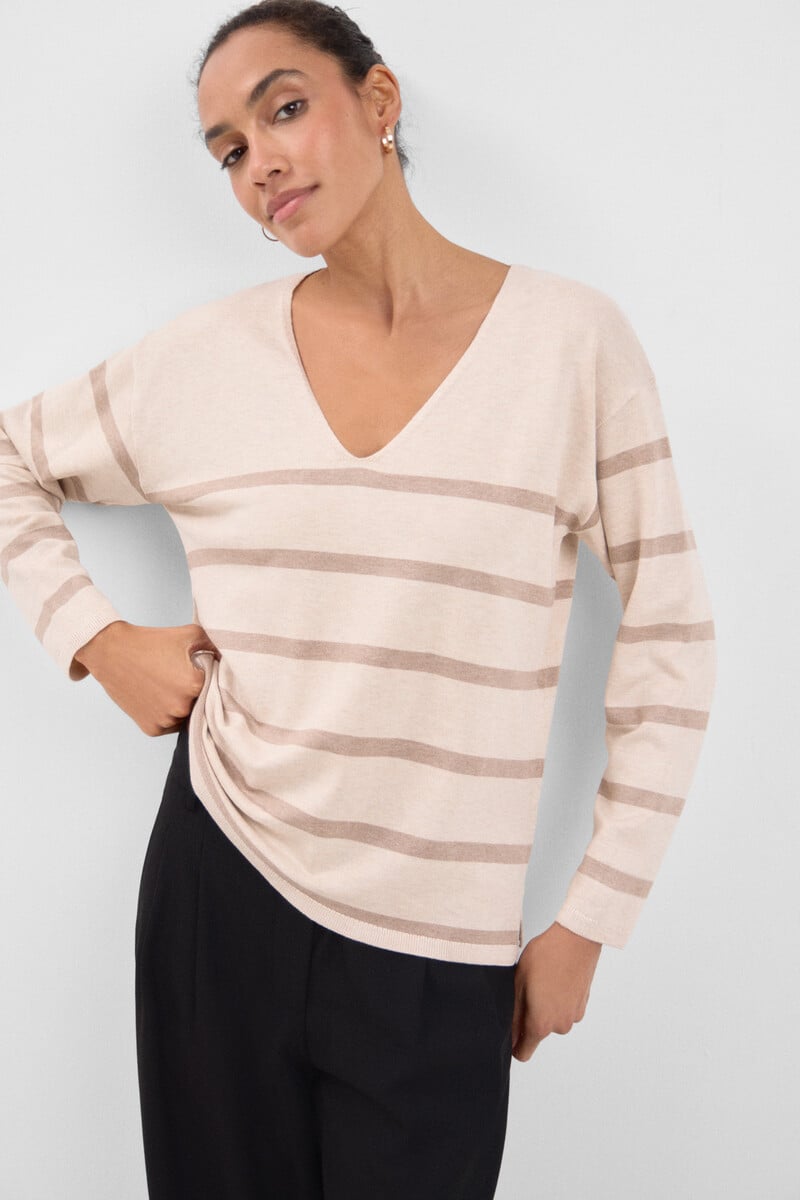 Cortefiel Jersey escote pico Precio ultrabajo