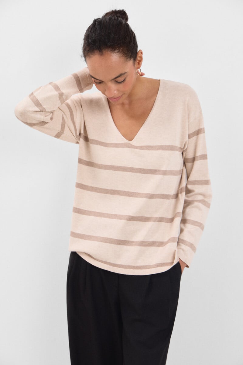 Cortefiel Jersey escote pico Precio ultrabajo