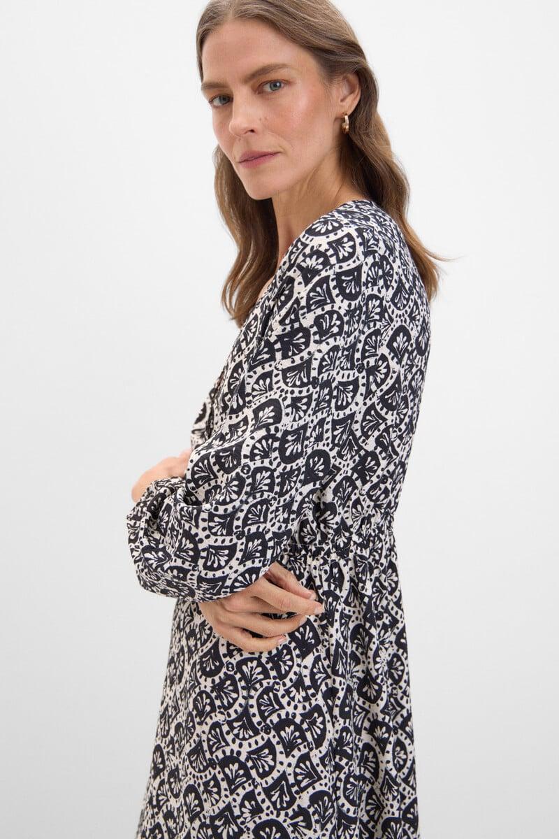 Cortefiel Vestido largo estampado geométrico Ofertas