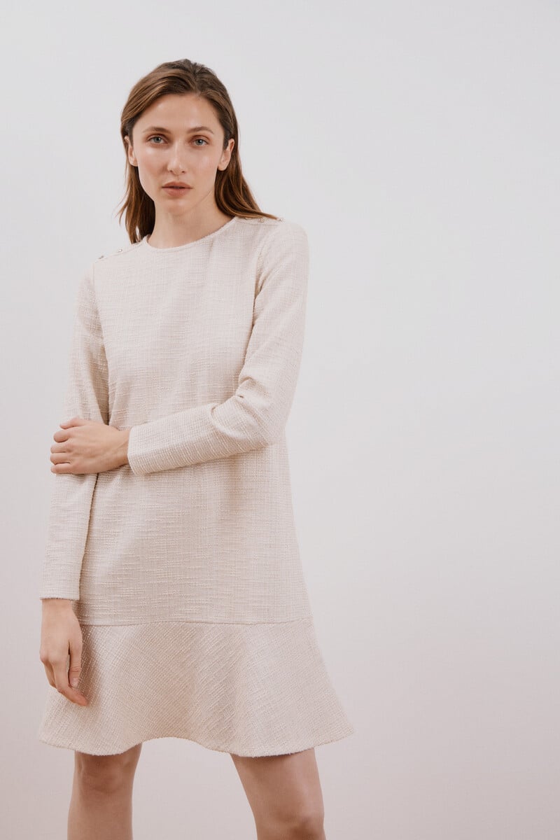 Cortefiel Vestido tweed elástico