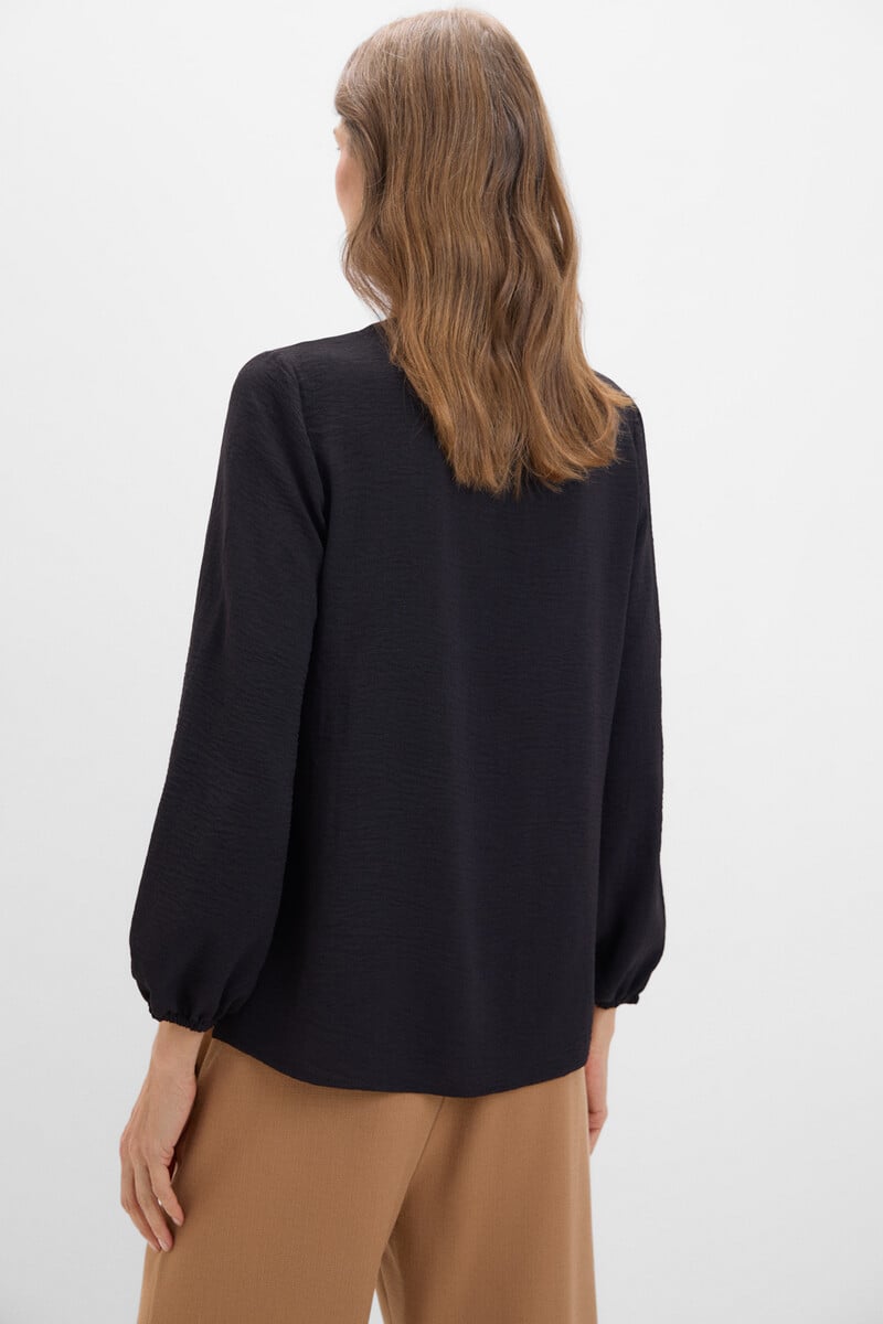 Cortefiel Blusa cuello mao manga larga Descuento