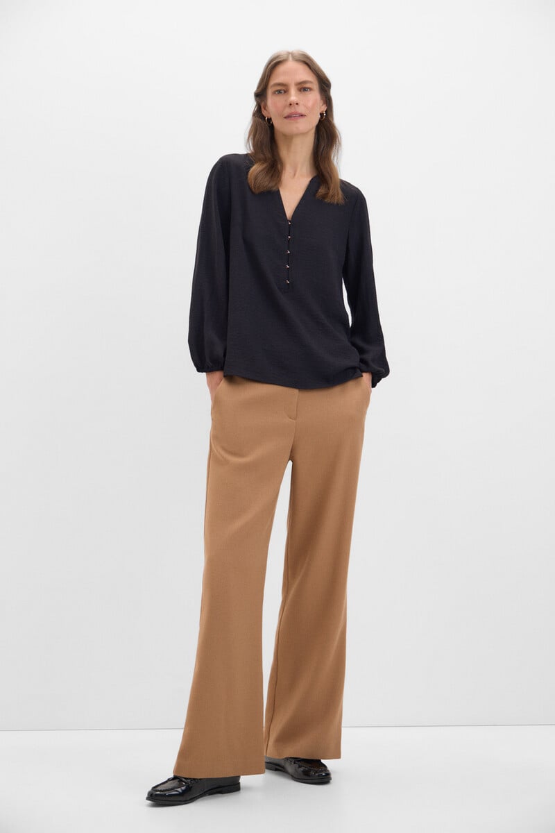 Cortefiel Blusa cuello mao manga larga Descuento