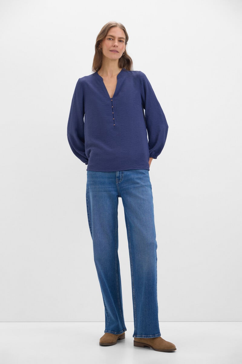 Cortefiel Blusa cuello mao manga larga Mejor oferta