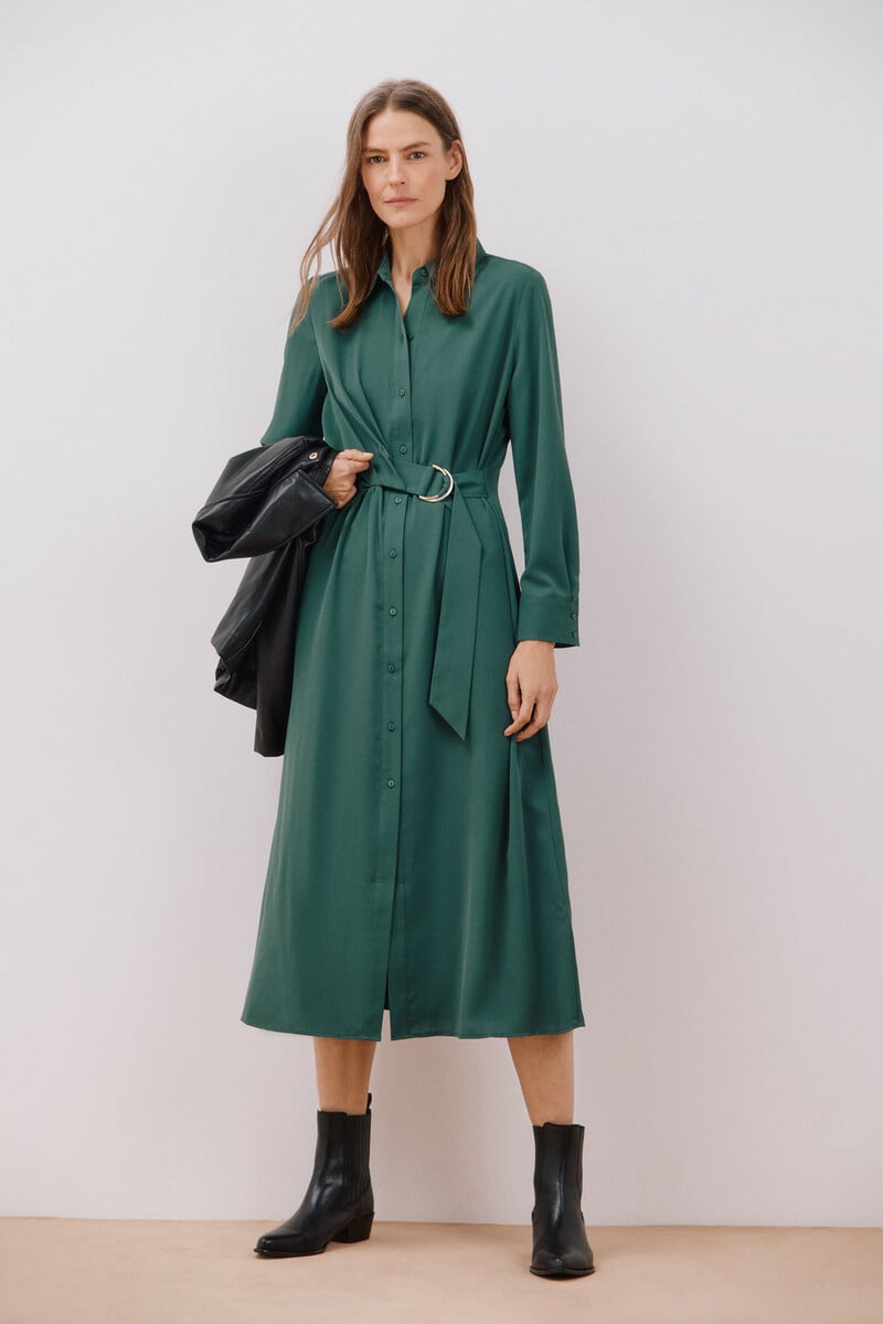 Cortefiel Vestido camisero fluido Solo hoy