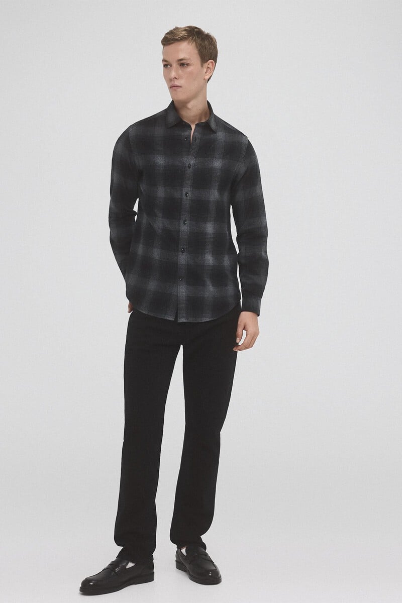 Cortefiel Camisa twill cuadros cashmere touch Ofertas especiales