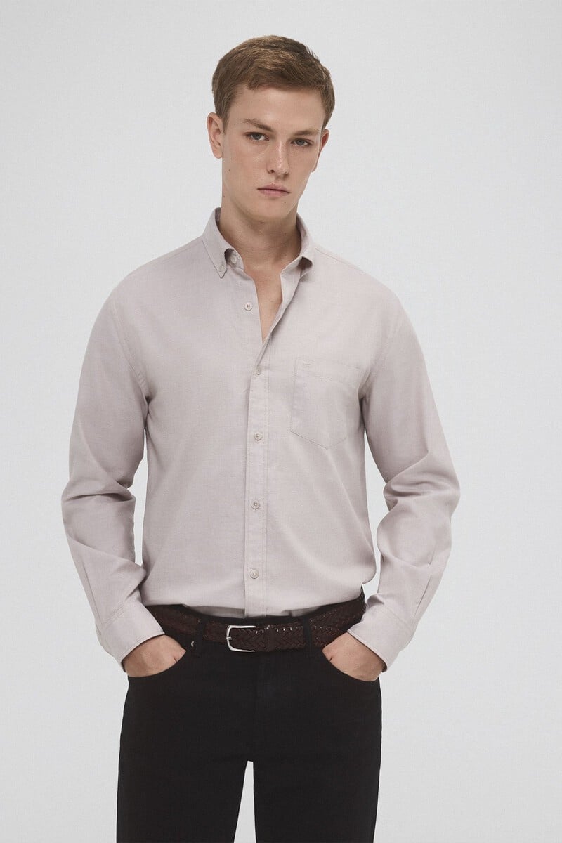 Cortefiel Camisa gabardina lisa Grandes ahorros