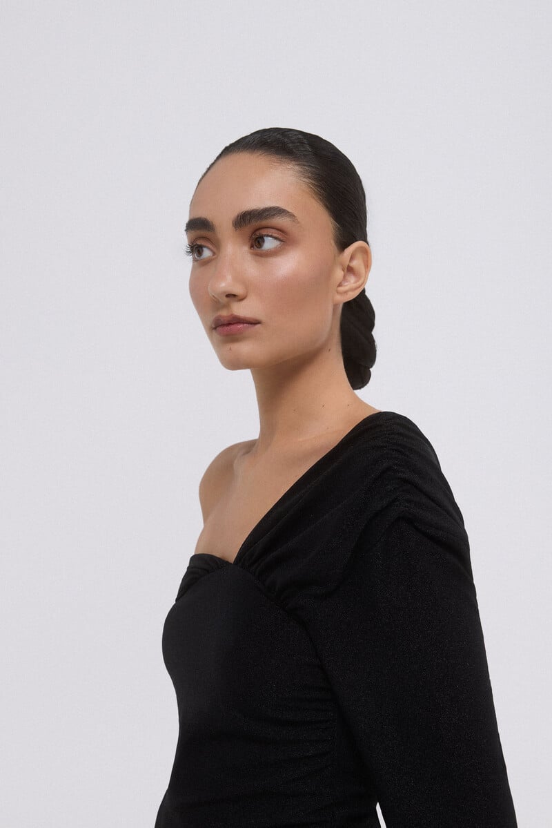 Cortefiel Camiseta lurex frunces 2025