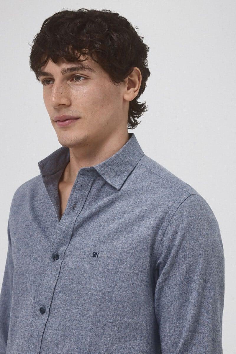 Cortefiel Camisa twill lisa cashmere touch Rebajas online