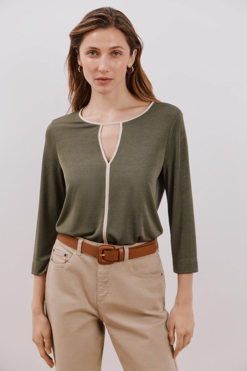 Cortefiel Top de punto lágrima Última moda