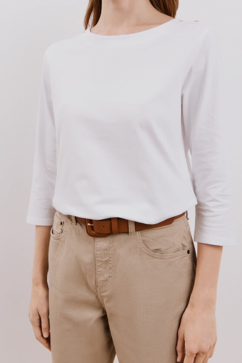 Cortefiel Camiseta básica escote barco Ofertas