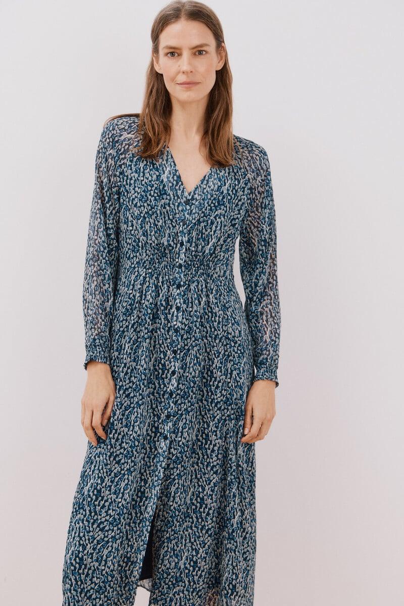 Cortefiel Vestido largo estampado Mejor oferta