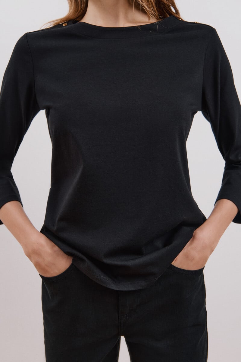 Cortefiel Camiseta básica escote barco Oferta especial
