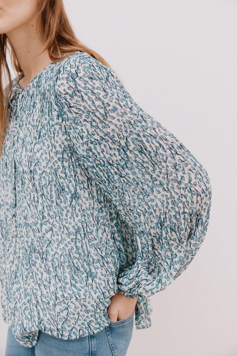 Cortefiel Blusa plisada escote pico Precio de fábrica