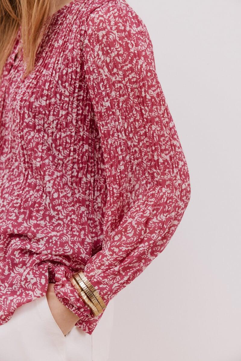 Cortefiel Blusa plisada escote pico Grandes descuentos