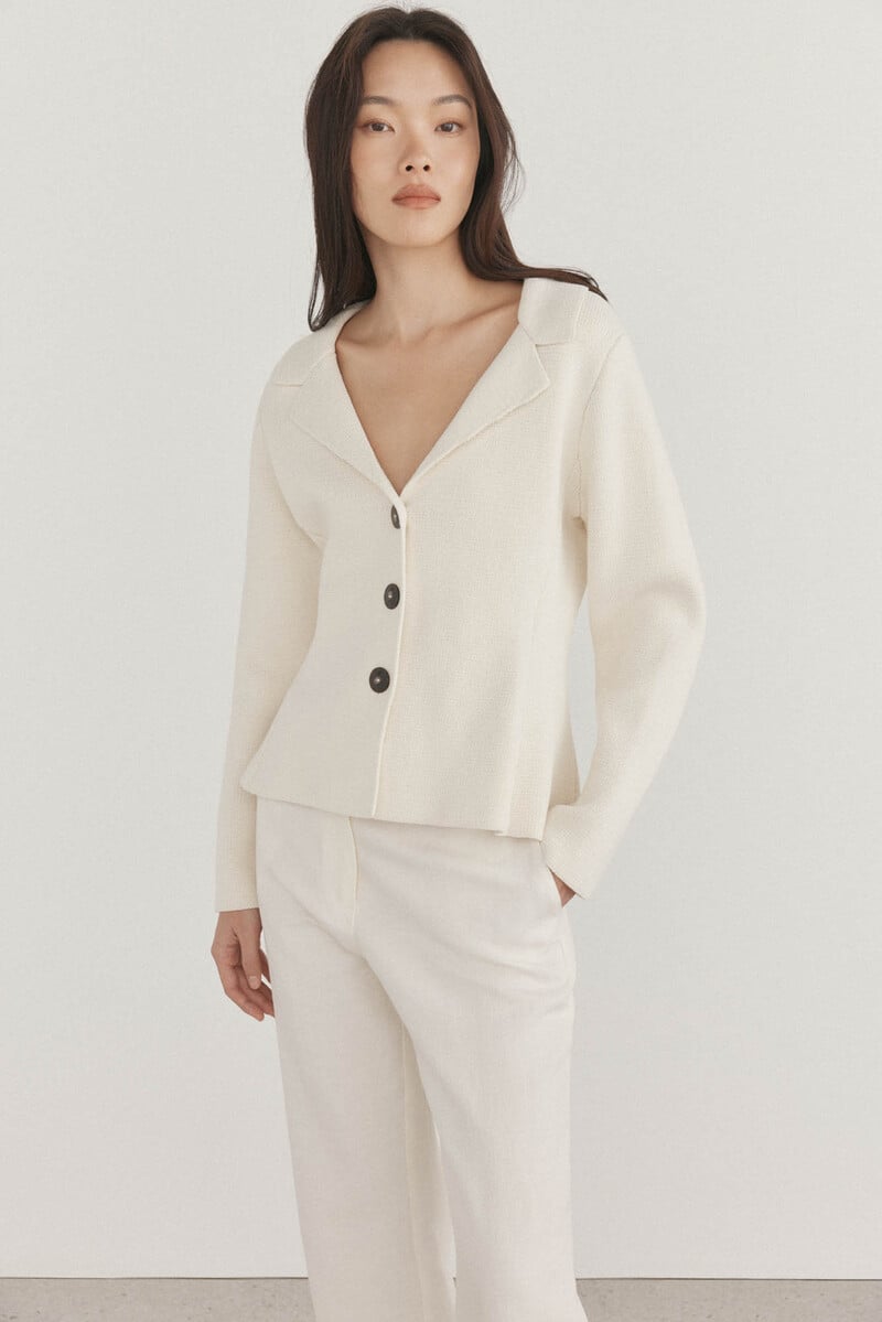 Cortefiel Blazer de punto cuello solapa Ofertas de temporada