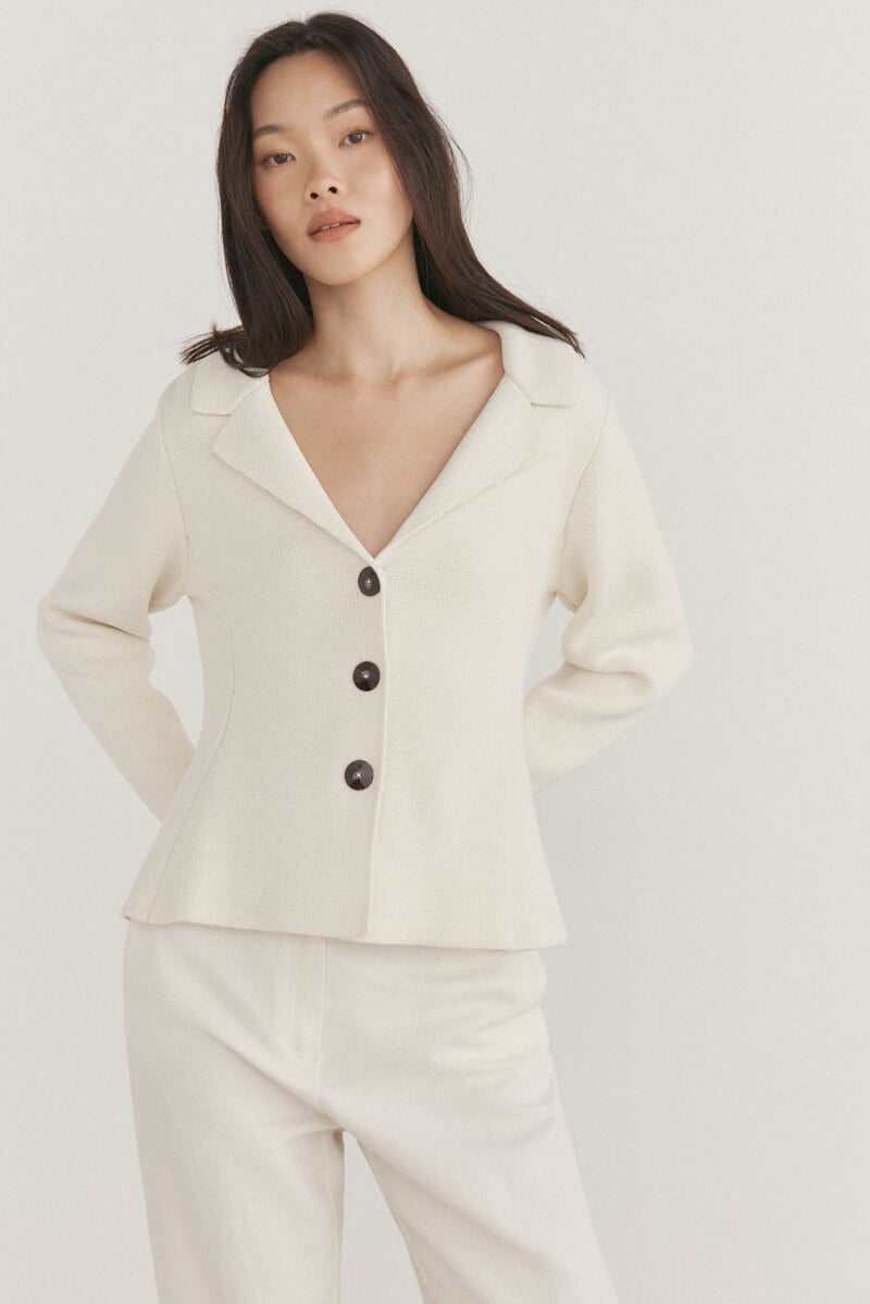 Cortefiel Blazer de punto cuello solapa Ofertas de temporada