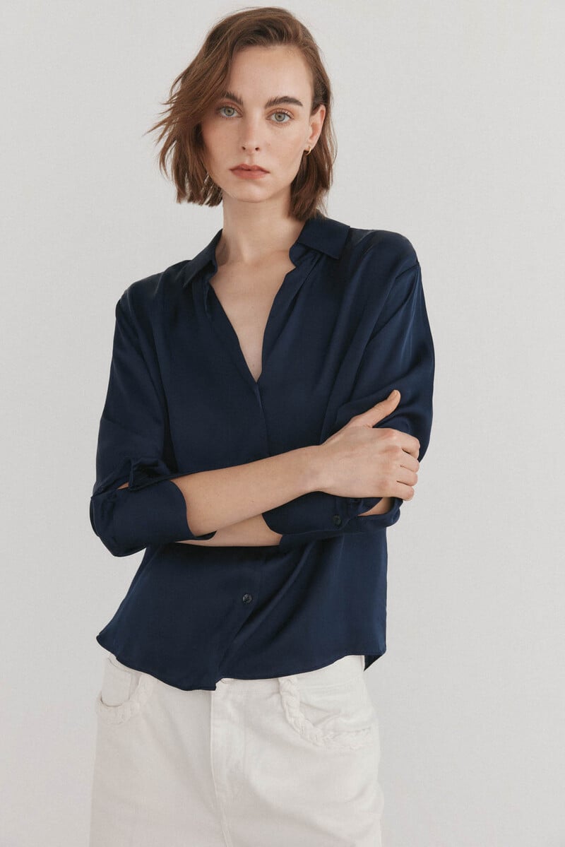 Cortefiel Blusa satén fluida Rebajas de fin de temporada