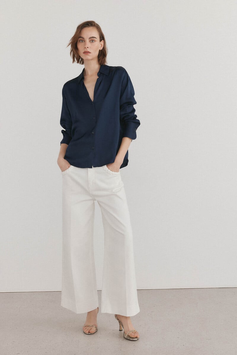 Cortefiel Blusa satén fluida Rebajas de fin de temporada