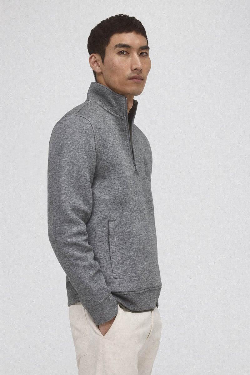 Cortefiel Sudadera cuello cremallera tejido técnico Rebajas de fábrica