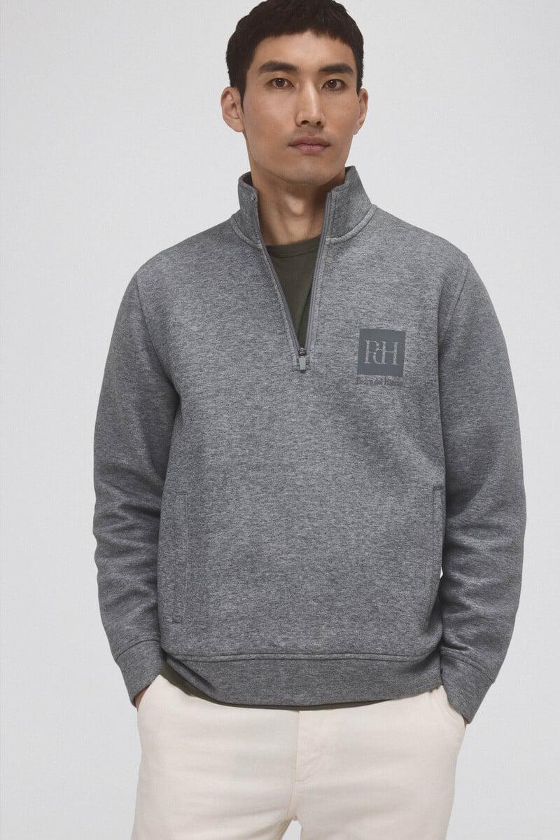 Cortefiel Sudadera cuello cremallera tejido técnico Rebajas de fábrica