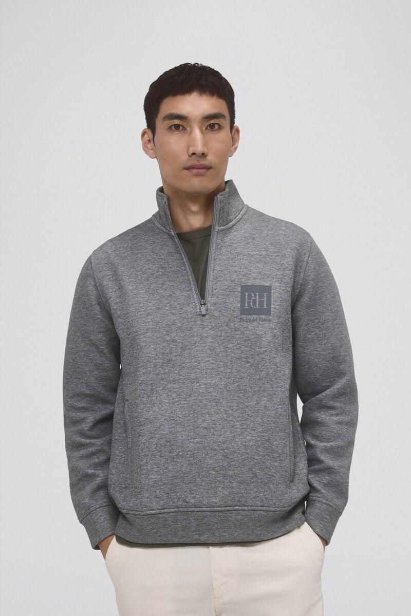Cortefiel Sudadera cuello cremallera tejido técnico Rebajas de fábrica