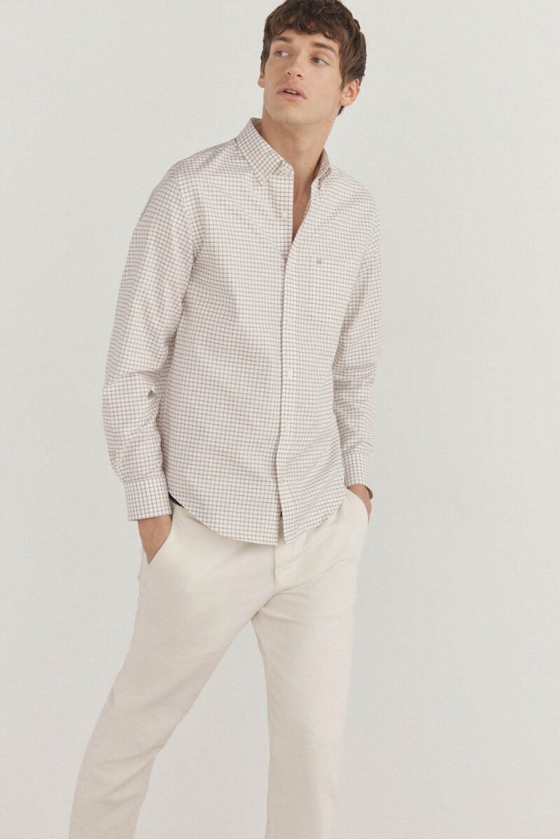 Cortefiel Camisa non iron oxford cuadros En oferta