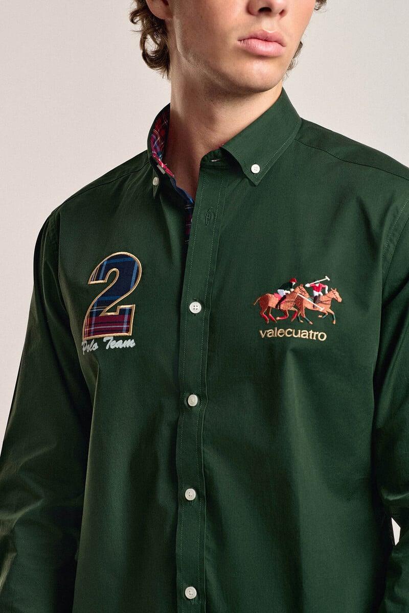 Cortefiel Camisa hombre Valecuatro verde modelo caballos Ahorra y exporta