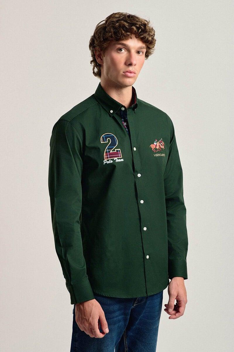 Cortefiel Camisa hombre Valecuatro verde modelo caballos Ahorra y exporta