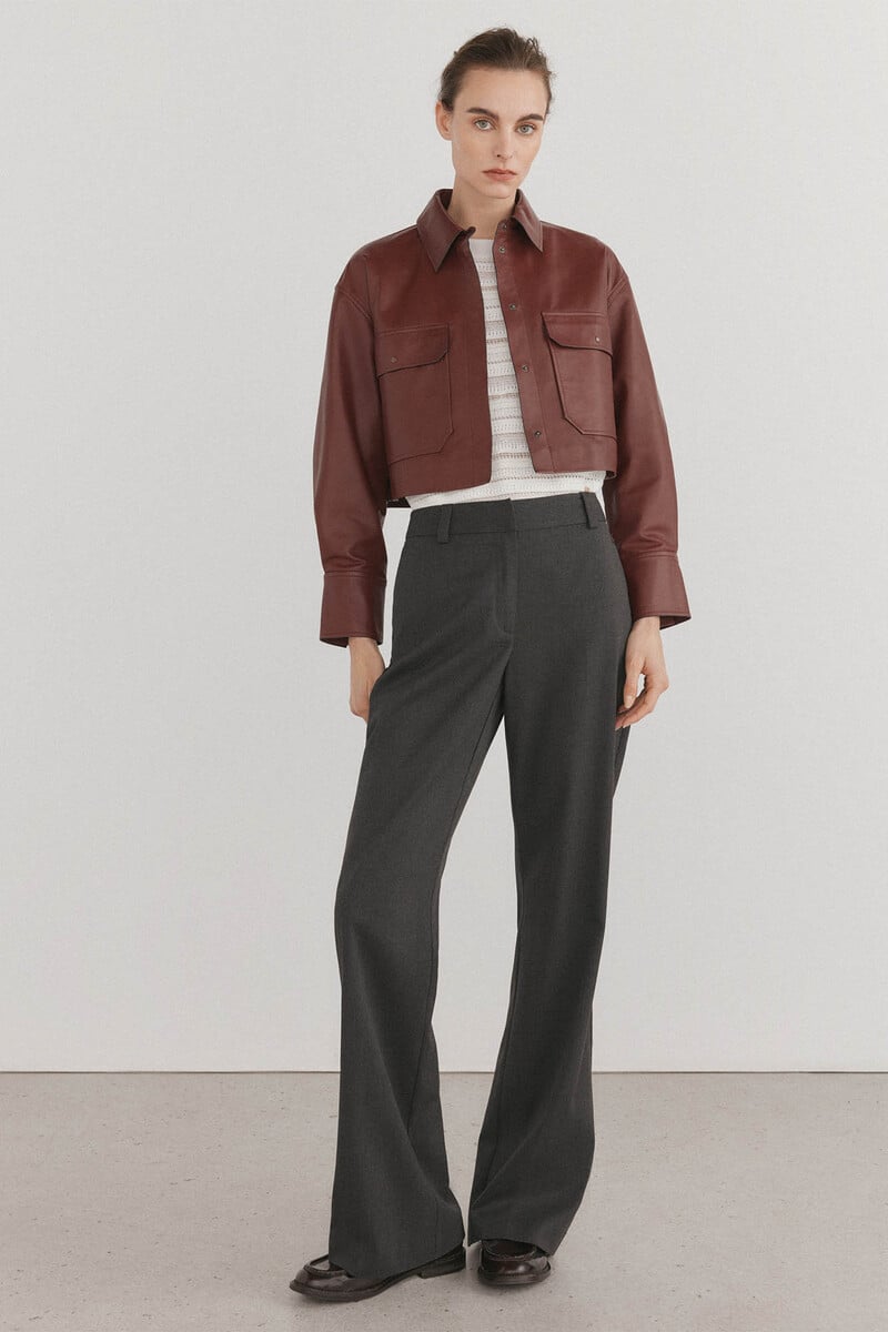 Cortefiel Camisa piel crop Rebajas de fin de temporada
