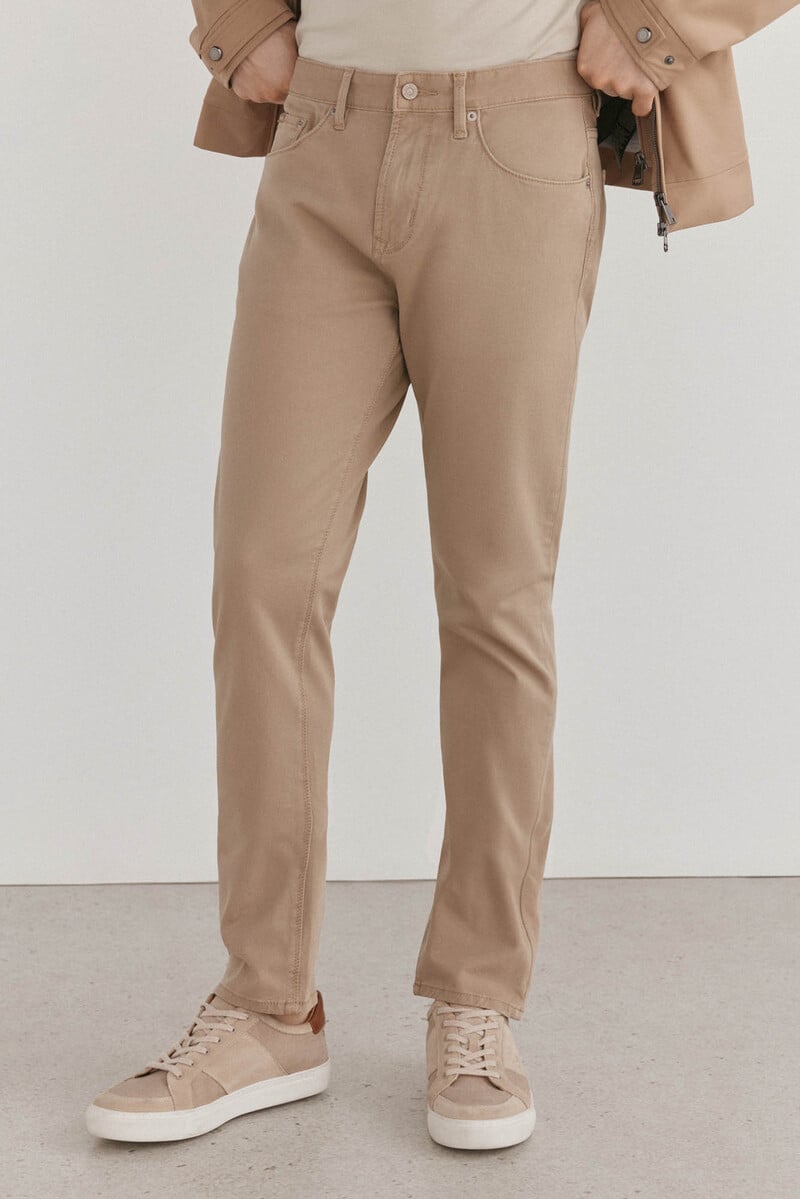 Cortefiel Pantalón 5 bolsillos color premium flex slim fit ÚLTIMAS EDICIONES