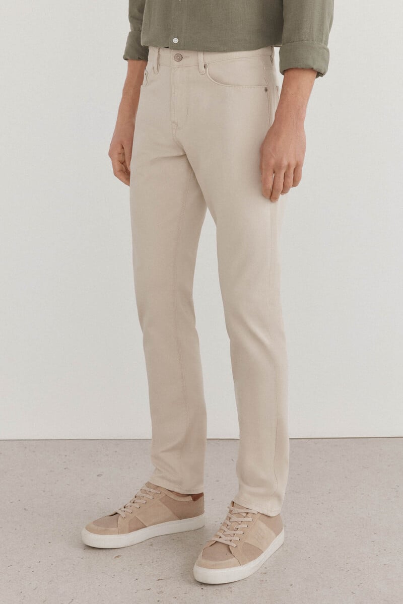 Cortefiel Pantalón 5 bolsillos color premium flex slim fit Tienda de fábrica