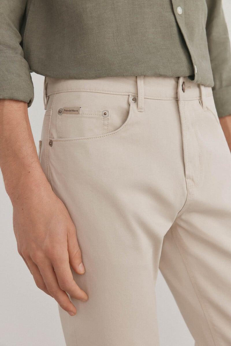 Cortefiel Pantalón 5 bolsillos color premium flex slim fit Tienda de fábrica