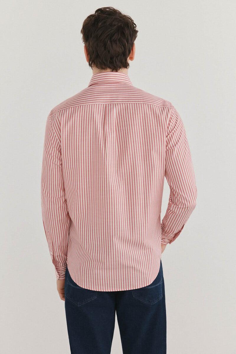 Cortefiel Camisa rayas popelín slub Descuentos del mes