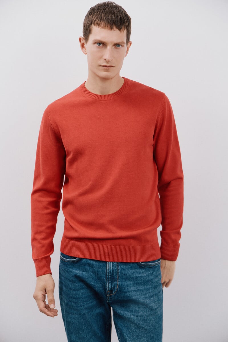 Cortefiel Jersey algodón cuello redondo básico Devoluciones gratuitas